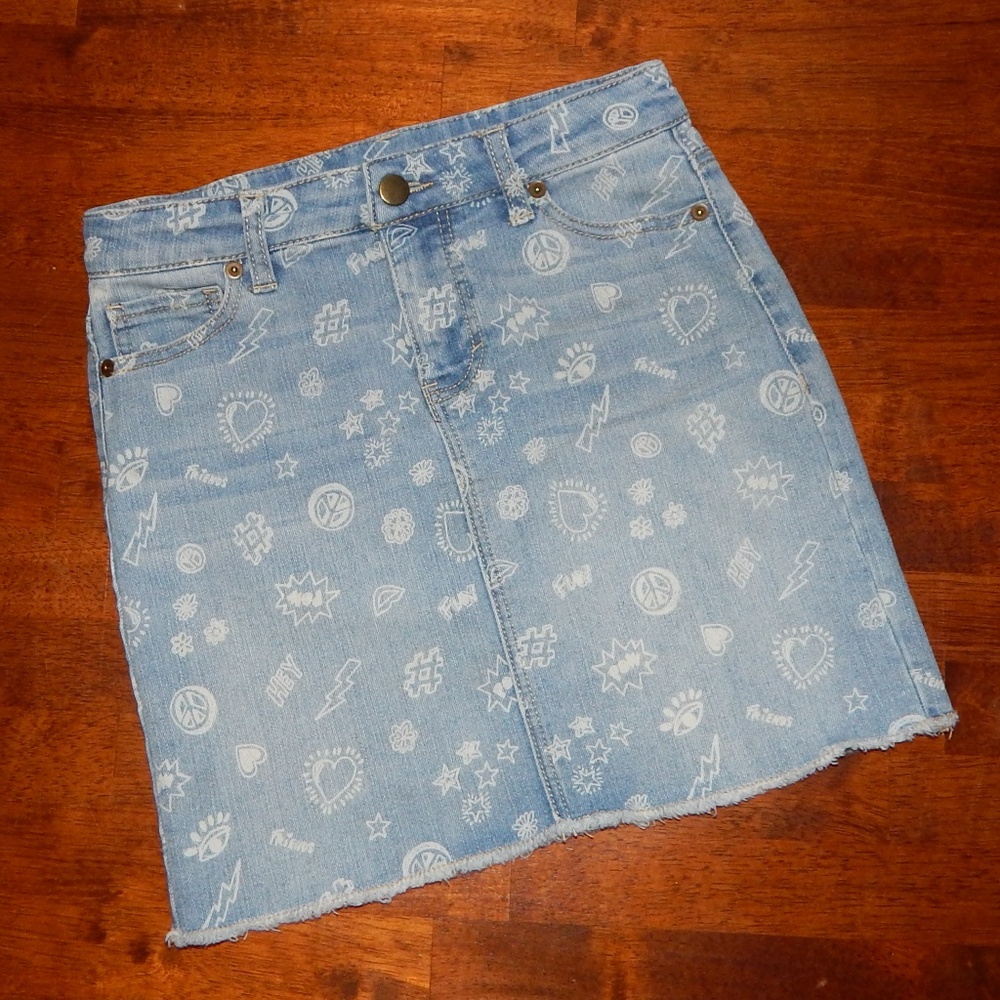Art Class Large 10 12 Light Blue Jean Skirt